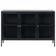 SIDEBOARD Schwarz  132/85/40 cm  - Goldfarben/Schwarz, Trend, Glas/Metall (132/85/40cm) - Xora