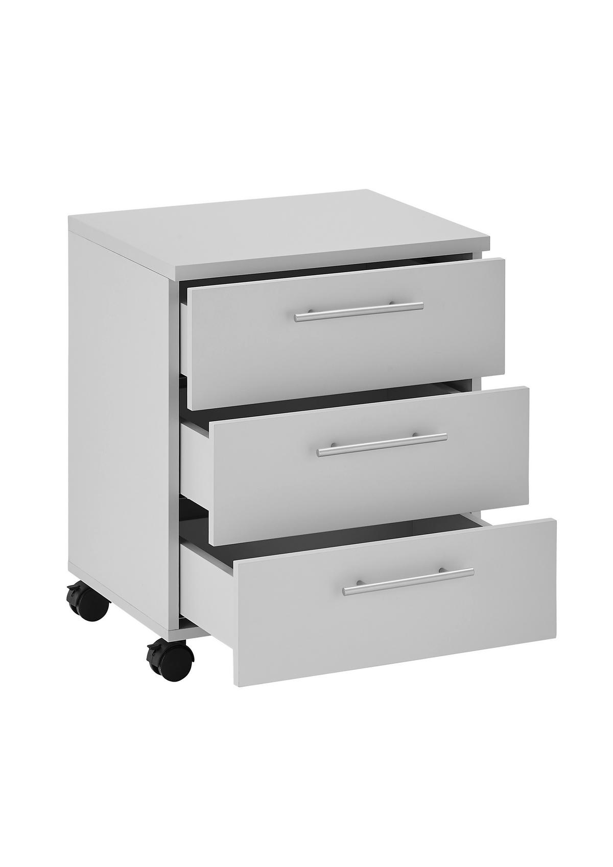 ROLLCONTAINER Grau  - Silberfarben/Grau, MODERN, Holzwerkstoff/Kunststoff (40/56/39cm) - Carryhome