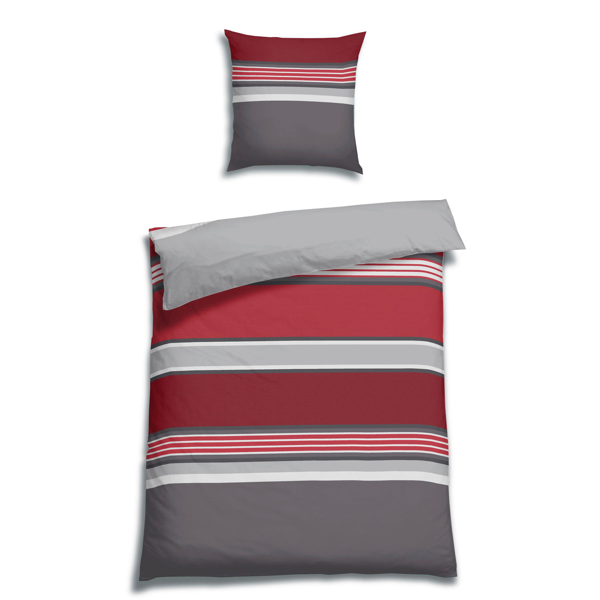 BETTWÄSCHE 2-teilig Satin 155/220 cm  - Rot, Basics, Textil (155/220cm) - Florella