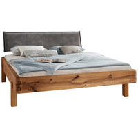 BALKENBETT 140/200 cm  in Wildeiche  - Wildeiche/Anthrazit, Natur, Holz (140/200cm) - Valnatura