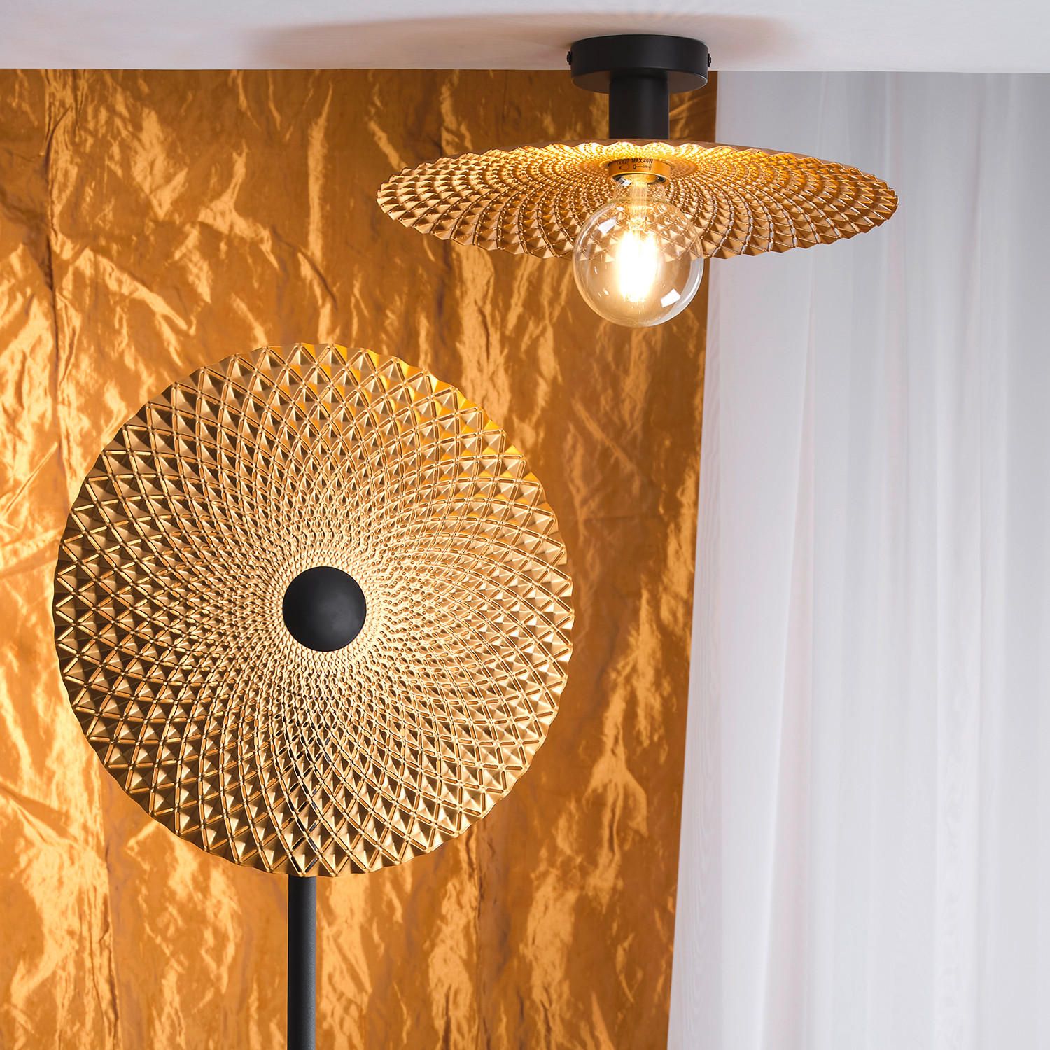 DECKENLEUCHTE 38/20 cm   - Goldfarben/Schwarz, Design, Metall (38/20cm)