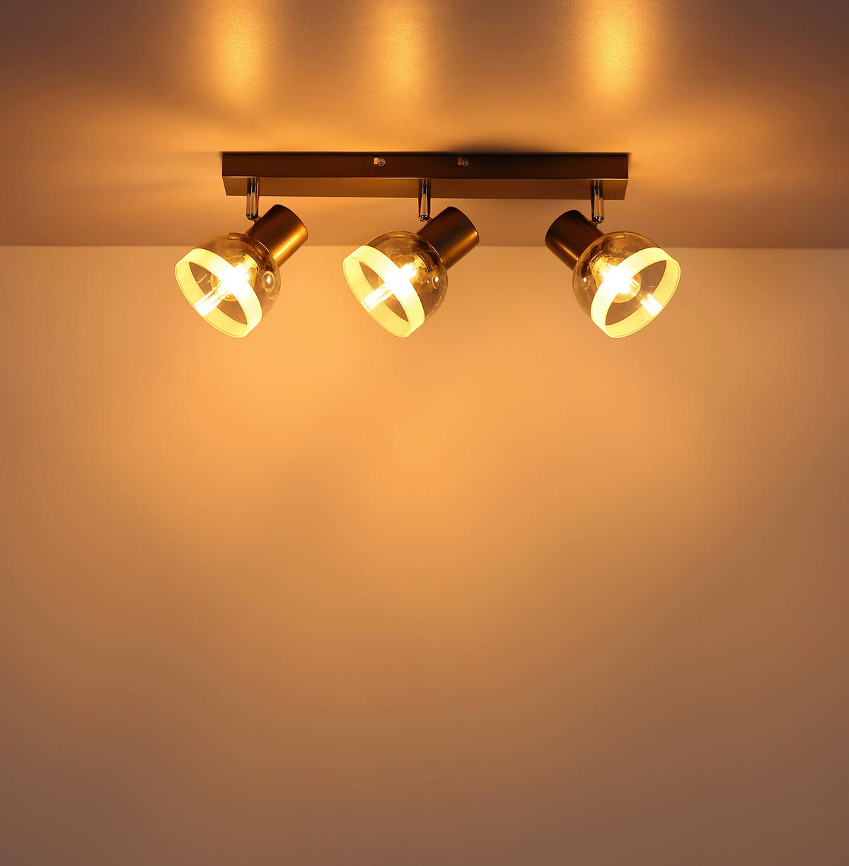 STRAHLER Kairo 41/10/14 cm  - Chromfarben/Weiß, Design, Glas/Metall (41/10/14cm) - Globo