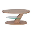 COUCHTISCH in Holz, Glas 100/65/48-65 cm  - Eichefarben, Natur, Glas/Holz (100/65/48-65cm) - Venda