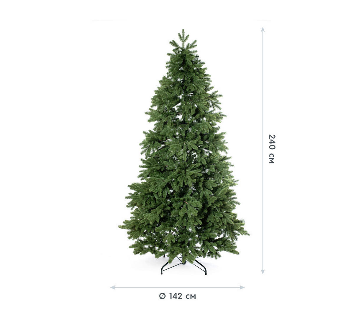 WEIHNACHTSBAUM 240 cm  - Waldgrün, Basics, Kunststoff/Metall (142/240cm)