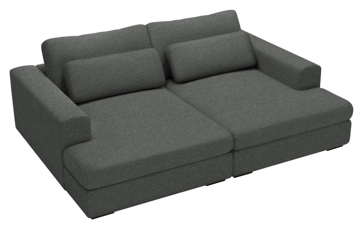 BIGSOFA in Chenille Anthrazit  - Anthrazit/Schwarz, Design, Textil (223/80/158cm) - Lomoco
