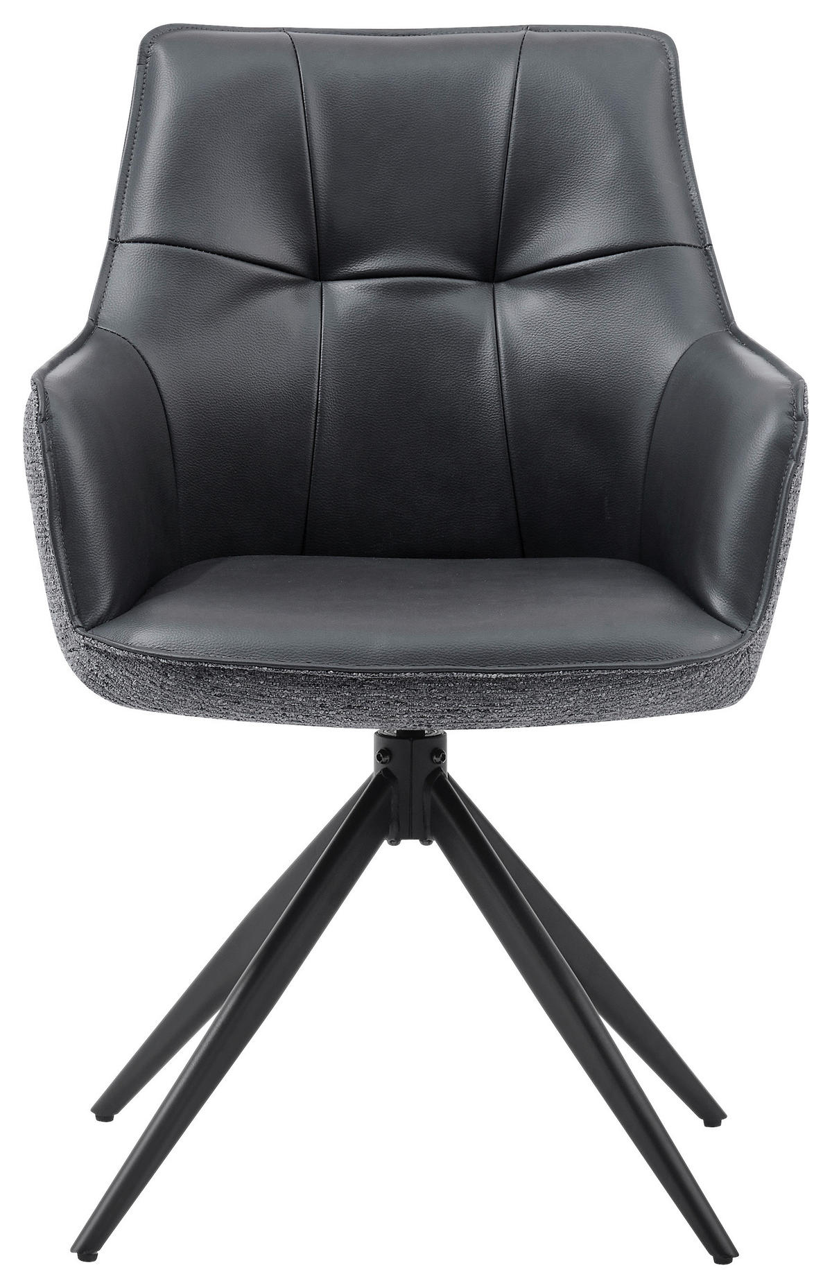 STOLICA S NASLONOM ZA RUKE  siva, crna  drvo, metal, tekstil      - siva/crna, Moderno, drvo/metal (58/87/61,5cm) - Livetastic