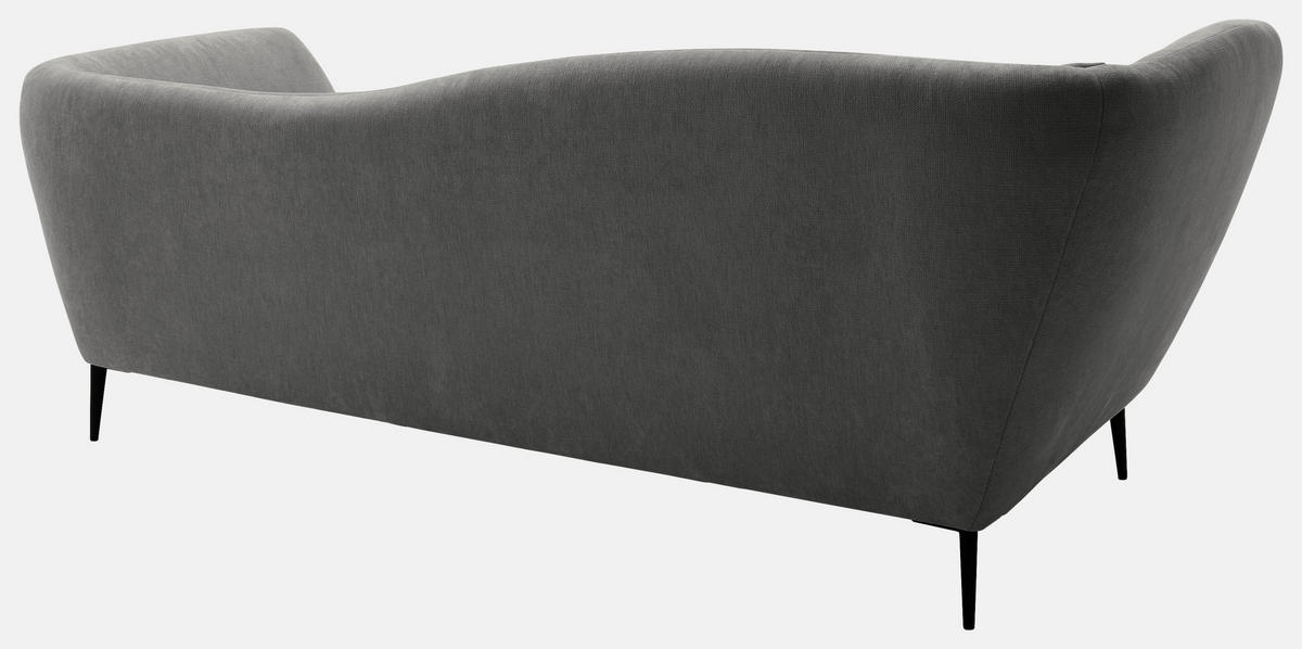 RÉCAMIERE Anthrazit Chenille Zierkissen, Rücken echt  - Anthrazit/Schwarz, KONVENTIONELL, Textil/Metall (224/70/97cm) - Hom`in