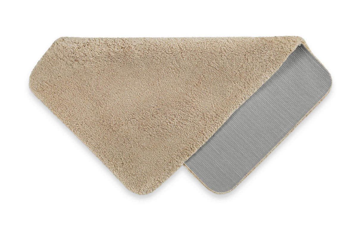 BADTEPPICH Beige, Cappuccino 55/65 cm  - Beige/Cappuccino, Basics, Kunststoff/Textil (55/65cm) - WECON HOME BASIC