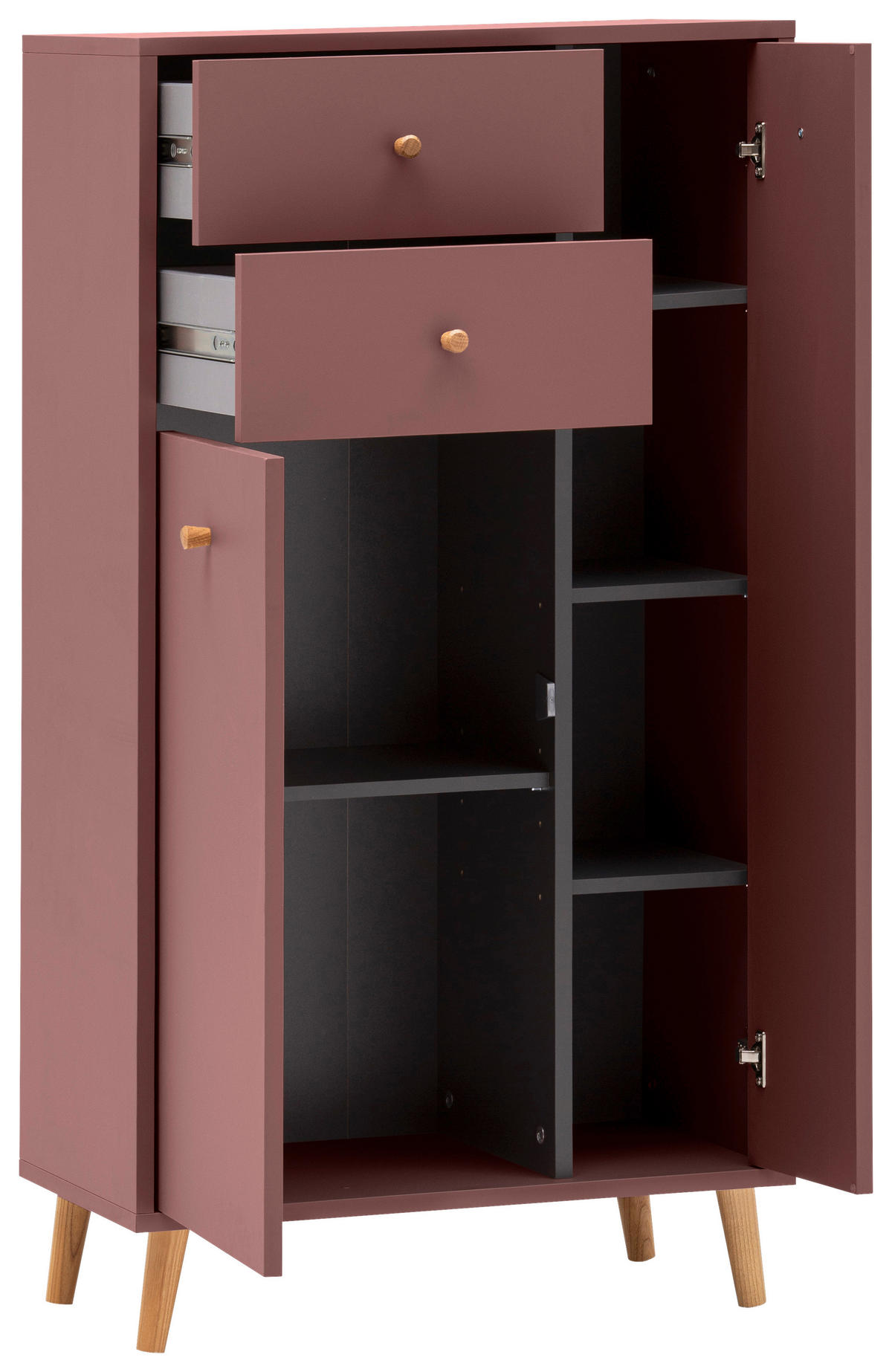 HIGHBOARD , 60,2/113,4/33,05 cm, 2 Schublade(n)  - Mauve/Weiß, Design, Holz/Holzwerkstoff (60,2/113,4/33,05cm) - MID.YOU