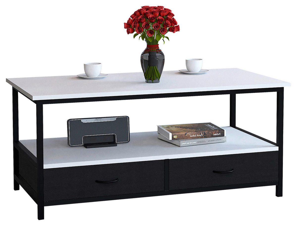 COUCHTISCH in Holzwerkstoff 100/50/45 cm  - Weiss/Schwarz, Design, Holzwerkstoff/Kunststoff (100/50/45cm) - MID.YOU
