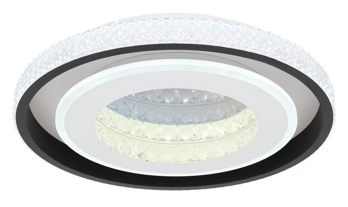 LED MENNYEZETI LÁMPA - fekete/fehér, Trend, műanyag/Üveg (50/8cm) - Novel