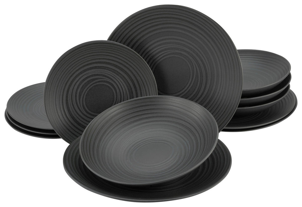 SERVIS Lava Stone 12 delar  - svart, Trend, keramik - Creatable