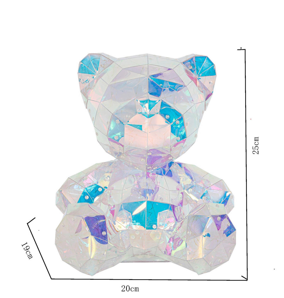 LED-DEKOLEUCHTE Bär 19/20/25 cm   - Transparent/Perlmutt, Design, Kunststoff (19/20/25cm) - Novel