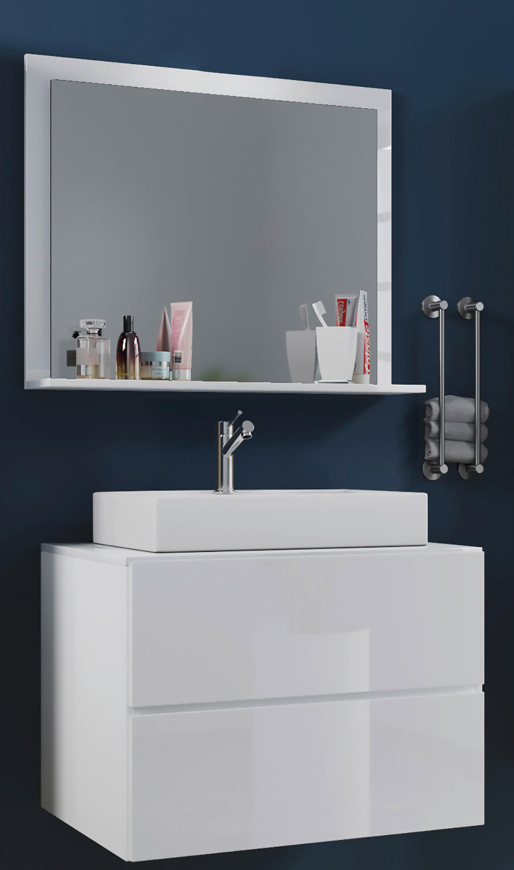 BADEZIMMER 3-teilig  in 60 cm  - Weiß, MODERN, Glas/Keramik (60cm) - MID.YOU