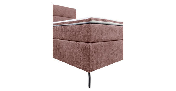 BOXSPRINGBETT 180/200 cm,  in Weinrot, Topper, H2 + H2 = mittel  - Weinrot/Schwarz, Design, Textil/Metall (180/200cm) - Esposa