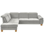 ECKSOFA in Flachgewebe Weiß  - Wildeiche/Weiß, Natur, Holz/Textil (243/301cm) - Voleo