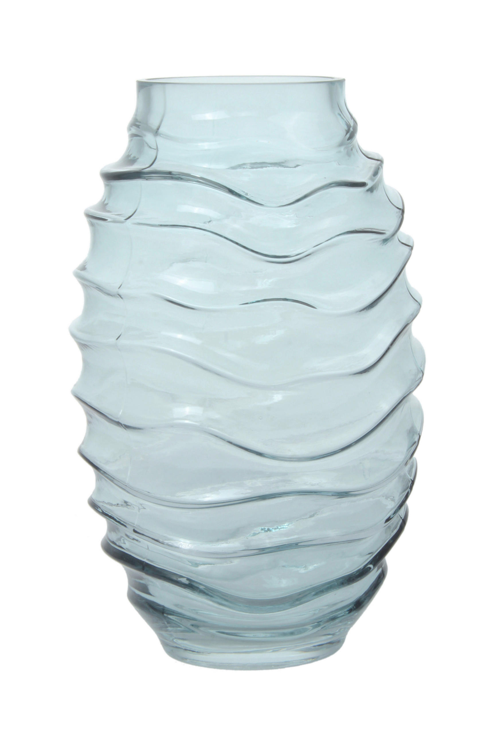 VASE  - Blau, Design, Glas (16/25,5/16cm) - Kayoom