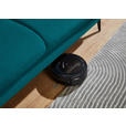 ECKSOFA in Chenille, Mikrofaser Petrol  - Petrol/Schwarz, Design, Textil/Metall (157/299cm) - Dieter Knoll