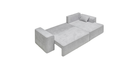ECKSOFA in Plüsch Grau  - Blaugrau/Schwarz, Design, Kunststoff/Textil (288/152cm) - Xora