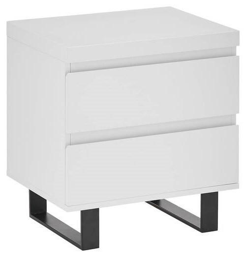 NACHTSCHRANK 51/54/40 cm  - Schwarz/Weiß, Basics, Holzwerkstoff/Metall (51/54/40cm)