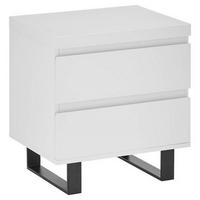 NACHTTISCH 51/54/40 cm  in Schwarz, Weiss  - Weiss/Schwarz, Basics, Holzwerkstoff/Metall (51/54/40cm)