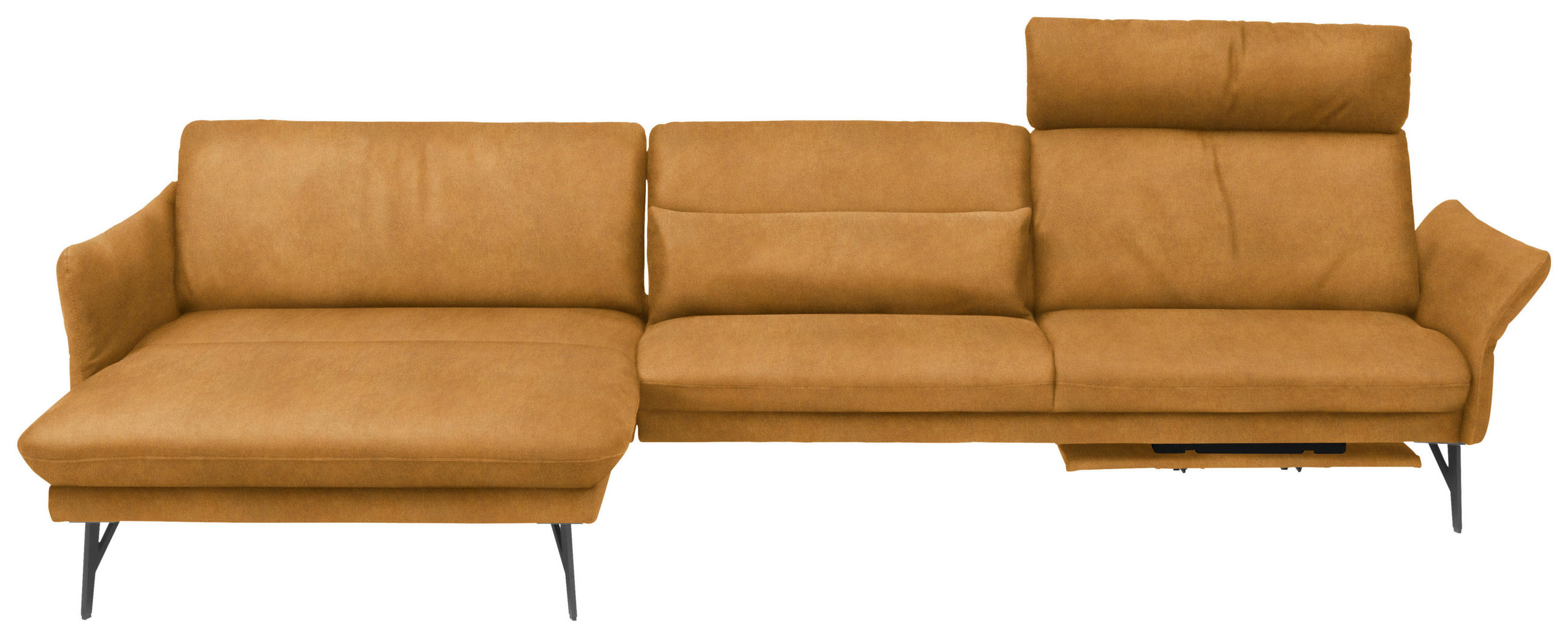 SEDEŽNA GARNITURA, videz usnja temno rjava  - temno rjava/antracit, Design, kovina/tekstil (330/174cm) - Himolla