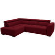ECKSOFA  in Chenille Rot  205/284 cm  - Rot/Schwarz, Design, Kunststoff/Textil (205/284cm) - Xora