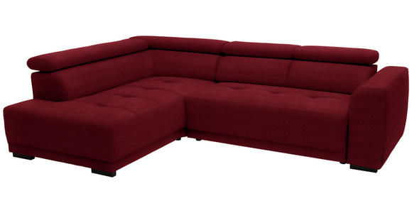 ECKSOFA  in Chenille Rot  205/284 cm  - Rot/Schwarz, Design, Kunststoff/Textil (205/284cm) - Xora