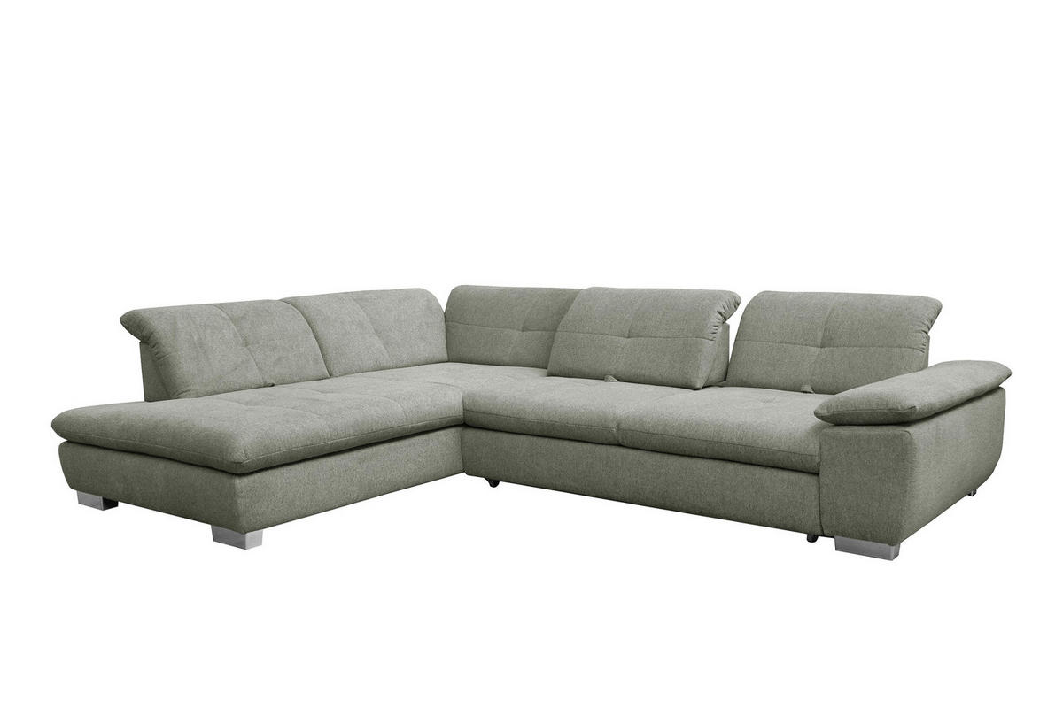 SAROKGARNITÚRA textil zöld  - krómszínű/zöld, Basics, műanyag/textil (242/313cm) - Xora