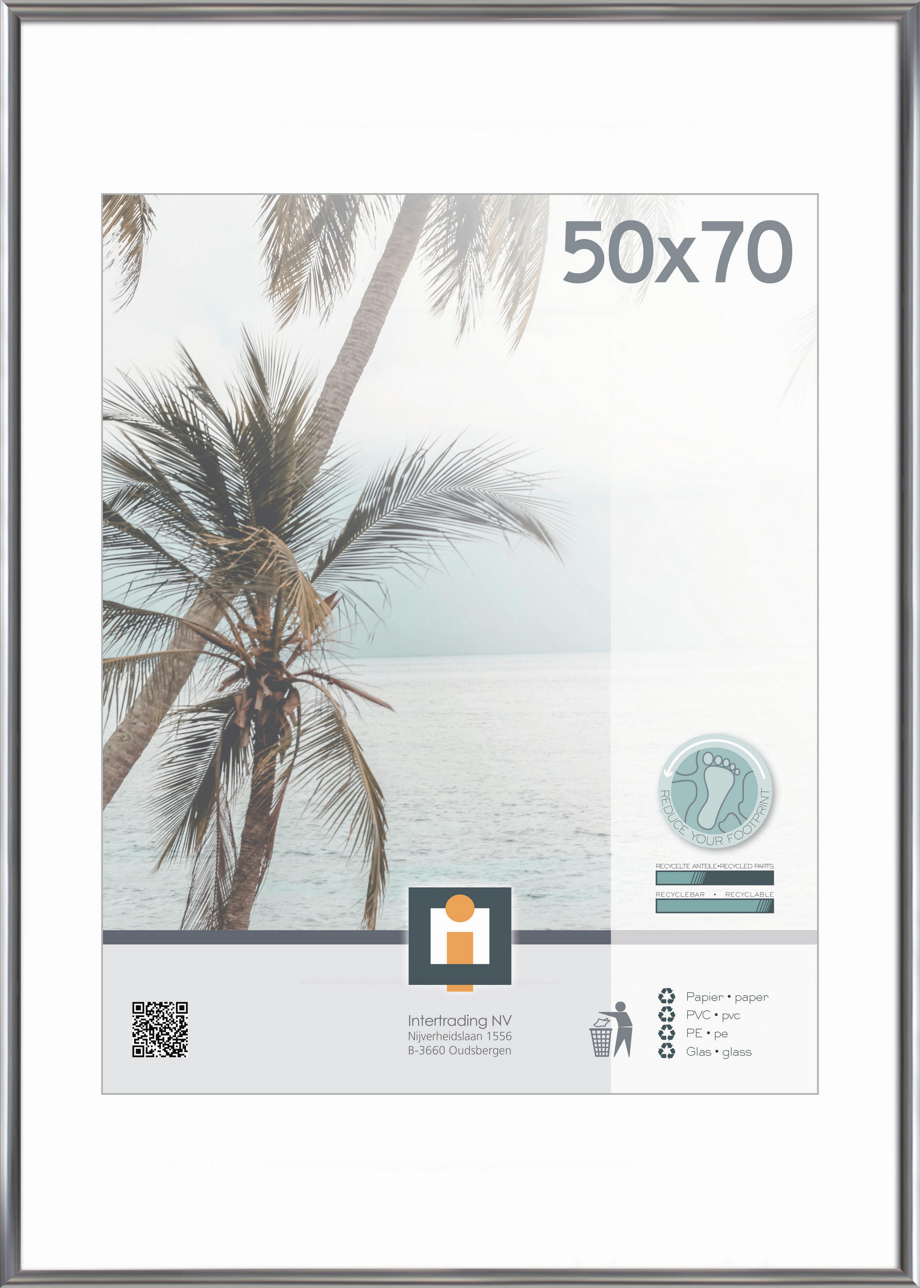 OKVIR ZA SLIKE     50/70 cm     - srebrne barve, Basics, umetna masa/steklo (50/70cm)