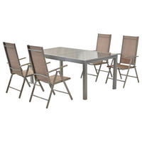 GARTENSET 5-teilig  - Taupe/Silberfarben, MODERN, Textil/Metall - Gardenson