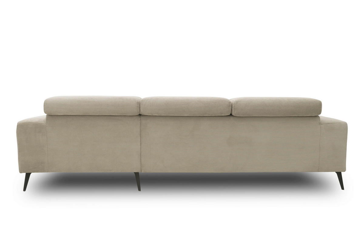 ECKSOFA TRENTO Taupe Mikrofaser  - Taupe/Dunkelgrau, MODERN, Textil/Metall (287/175cm) - MID.YOU