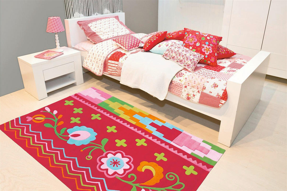 FLACHWEBETEPPICH Wohnzimmer 170/240 cm Rosa, Multicolor rechteckig  - Multicolor/Rosa, Basics, Textil (170/240cm) - Kayoom