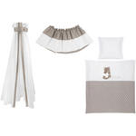 STUBENWAGENSET Traumbär  Weiß, Taupe  - Taupe/Weiß, Basics, Textil - My Baby Lou