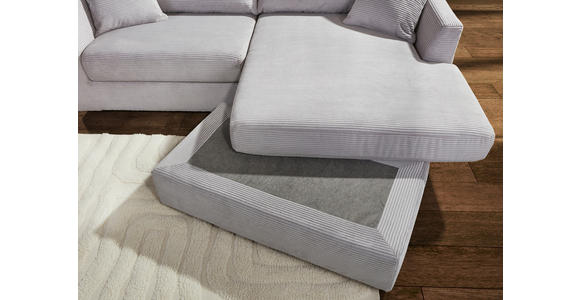 ECKSOFA  in Cord Hellgrau  234/170 cm  - Hellgrau/Schwarz, KONVENTIONELL, Kunststoff/Textil (234/170cm) - Carryhome