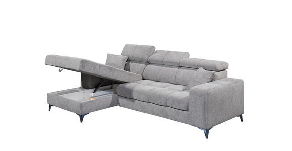 ECKSOFA Taupe Chenille Bettkasten, Rücken echt, Kopfteilverstellung  - Taupe/Schwarz, KONVENTIONELL, Kunststoff/Textil (172/268cm) - Carryhome