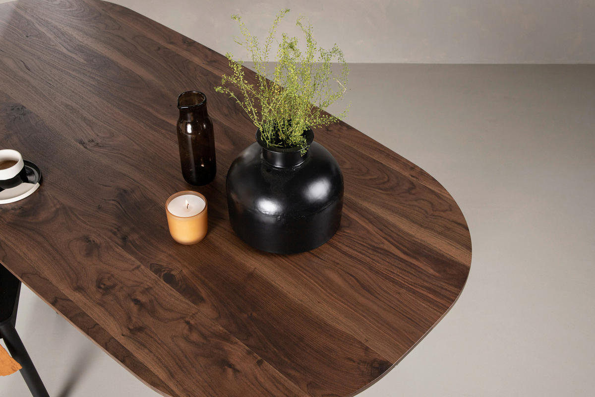 MATBORD i metall, trämaterial 180/90/75 cm   - mörkbrun, Design, metall/trämaterial (180/90/75cm) - Livetastic