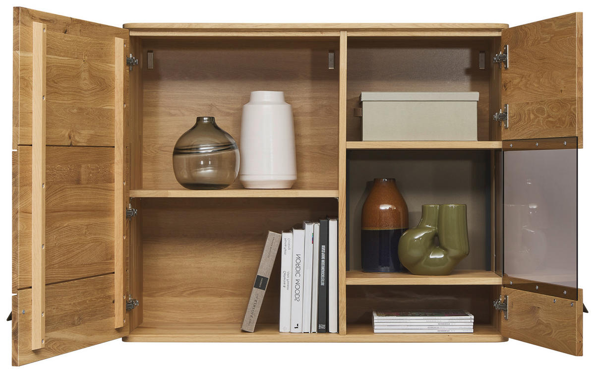 HÄNGEELEMENT Wildeiche  106,9/87,4/37,1 cm  - Wildeiche/Bronzefarben, Natur, Glas/Holz (106,9/87,4/37,1cm) - Valnatura