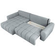 ECKSOFA  in Velours Grau  - Schwarz/Grau, KONVENTIONELL, Kunststoff/Textil (168/298cm) - Carryhome