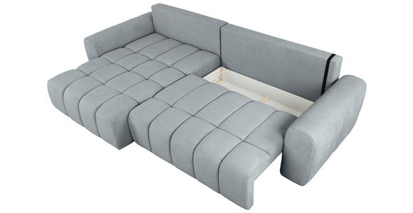ECKSOFA  in Velours Grau  - Schwarz/Grau, KONVENTIONELL, Kunststoff/Textil (168/298cm) - Carryhome