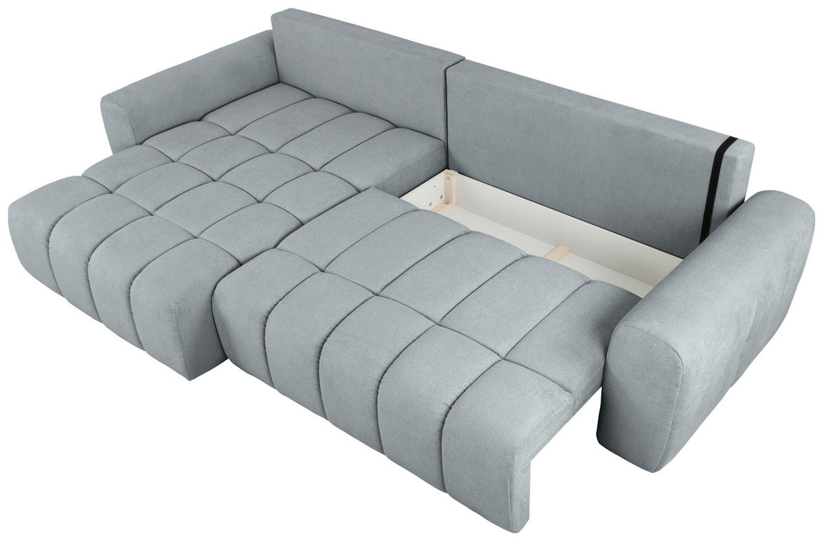 ECKSOFA Grau Velours  - Schwarz/Grau, KONVENTIONELL, Kunststoff/Textil (168/298cm) - Carryhome