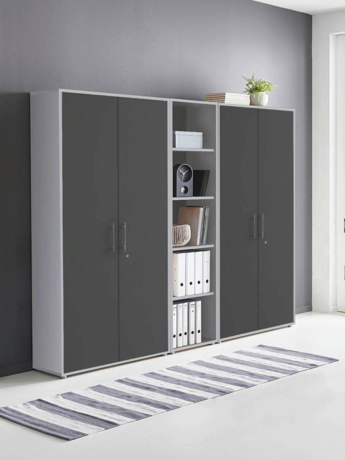 AKTENSCHRANK Anthrazit, Hellgrau  - Anthrazit/Hellgrau, MODERN, Holzwerkstoff (212,9/185,6/33cm) - MID.YOU