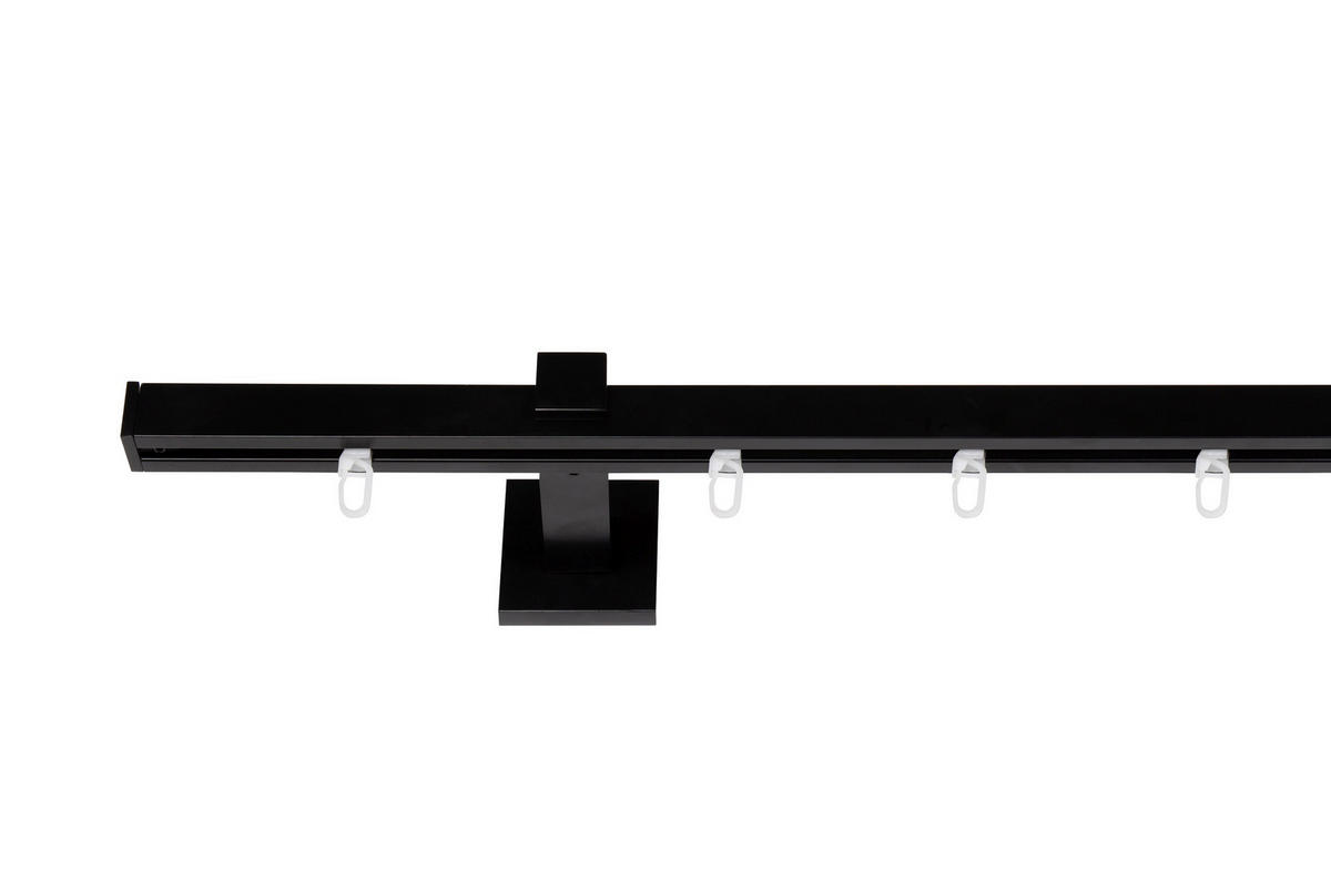 VORHANGSTANGENSET 120 cm  - Schwarz, Design, Metall (120cm) - Homeware