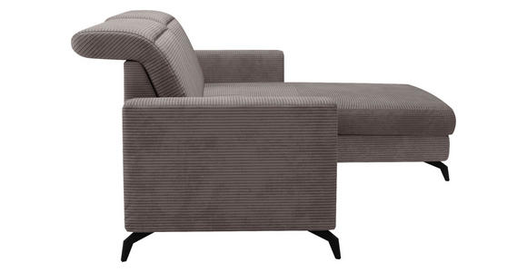 ECKSOFA Taupe Cord  - Taupe/Schwarz, KONVENTIONELL, Textil/Metall (290/178cm) - Cantus