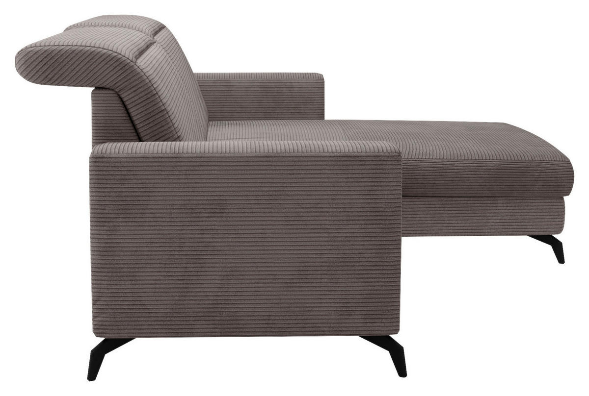 ECKSOFA in Cord Taupe  - Taupe/Schwarz, Konventionell, Textil/Metall (290/178cm) - Sit & More