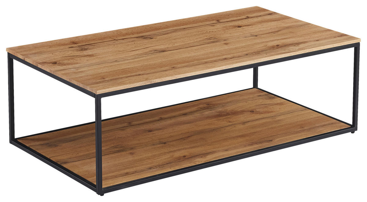 KONFERENČNÝ STOLÍK, farba duba, čierna, kompozitné drevo, kov, 110/60/35 cm - čierna/farba duba, Design, kov/kompozitné drevo (110/60/35cm) - Ti'me