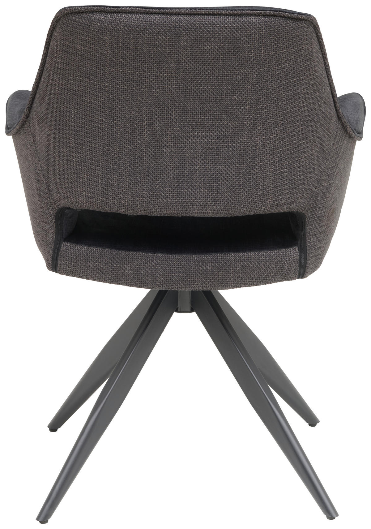 ARMLEHNSTUHL  in Eisen Samt, Webstoff  - Dunkelgrau/Schwarz, KONVENTIONELL, Textil/Metall (62/86/64cm) - MID.YOU
