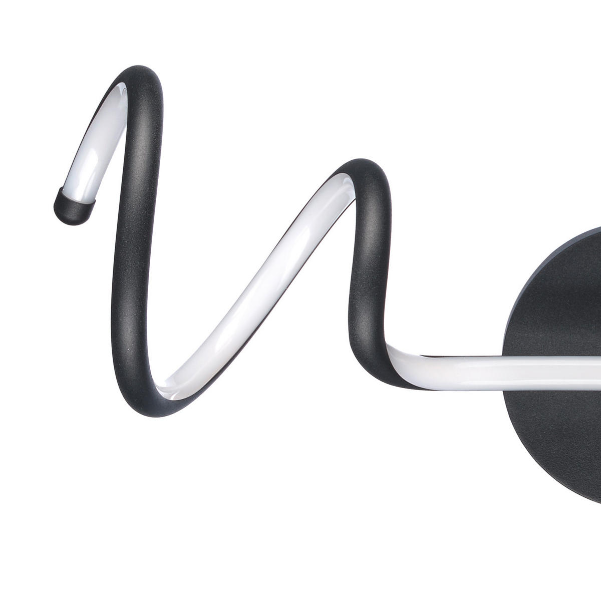 LED-WANDLEUCHTE 5061 TWIST 20/16/48 cm   - Schwarz Hochglanz, Design, Metall (20/16/48cm)