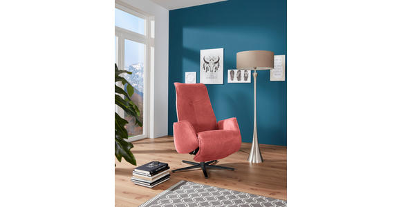 RELAXSESSEL in Leder Rot  - Anthrazit/Rot, Design, Leder/Metall (71/114/84cm) - Johann Jakob