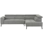 ECKSOFA Hellgrau Feincord  - Hellgrau/Schwarz, Design, Textil/Metall (280/205cm) - Xora